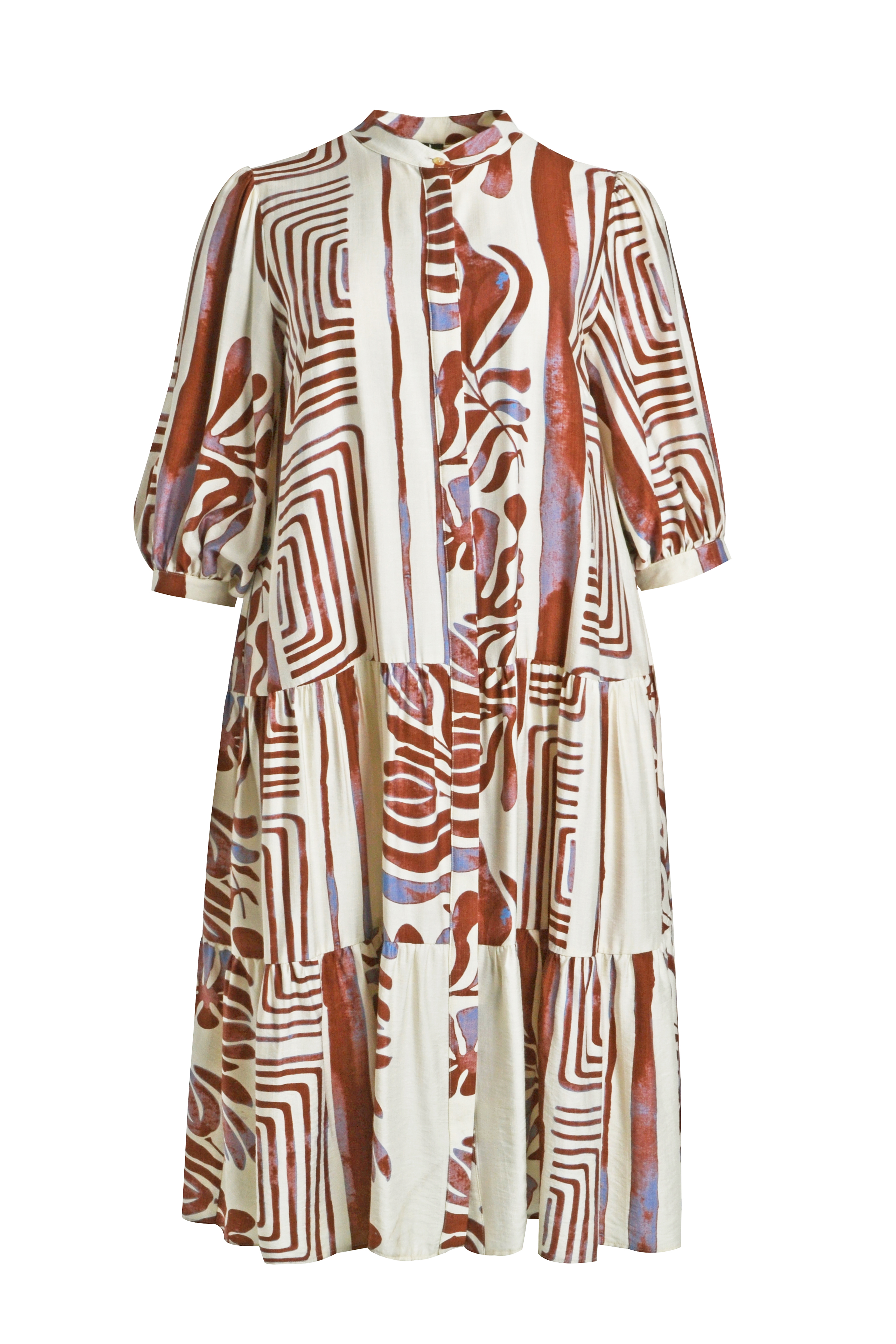 Ярусное платье-миди Mat Fashion с графическим принтом